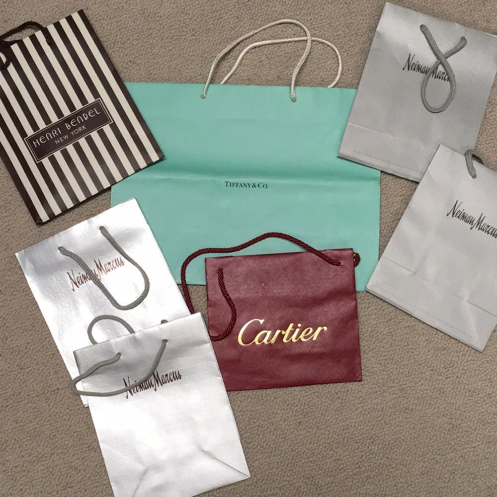 Neiman Marcus, Cartier, Tiffany, Henri Bendel bags